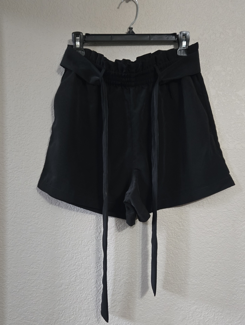 Michael Kors Black High-Waist  Tie Shorts